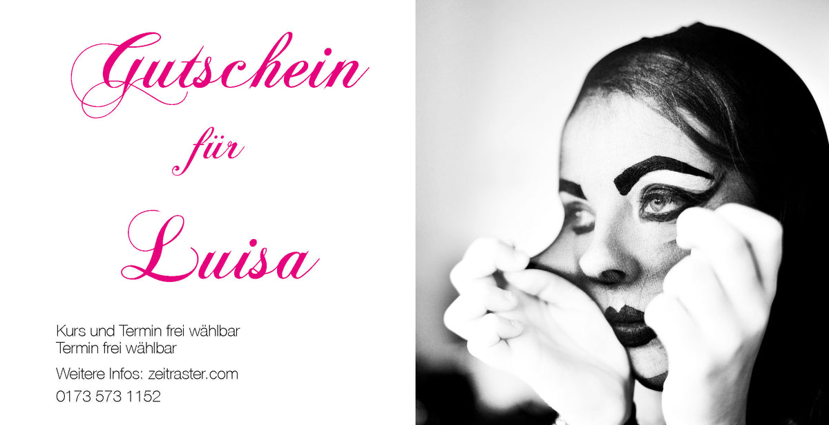 Gutschein für einen Fotografie workshop kurs, wertgutschein