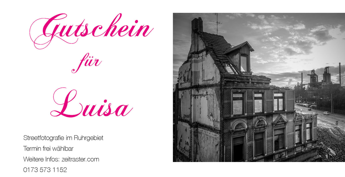 Gutschein für einen Fotografie workshop kurs, Streetfotografie ruhrgebiet, duisburg, essen düsseldorf